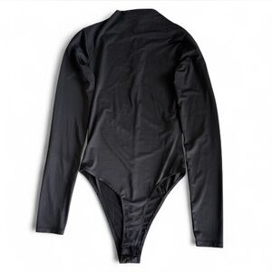 Zara Black Silky High Neck Long Sleeve Bodysuit - Size S
